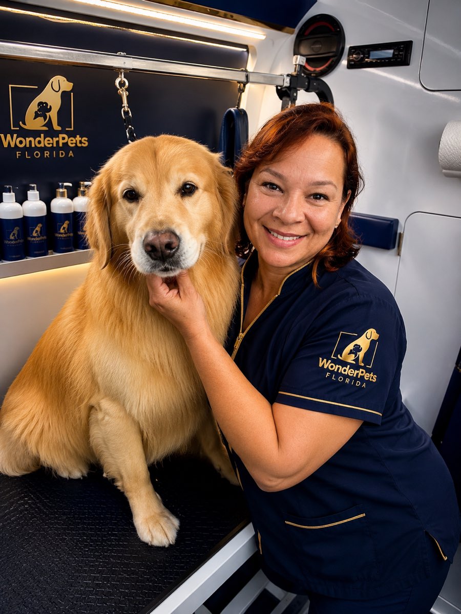 Golden Retriever freshly groomed